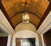 This gorgeous barrel ceiling in our clients foyer was pure builder white when we started. This dramatic design was accomplished with artistic paint finishes only.