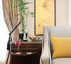 Transitional Living Room with Asian flair 