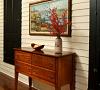 Back Porch: Features antique shutters and Sideboard.  Memphis, TN.  See other images at elinorjonesinteriors.com